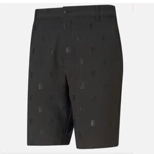 PUMA Moving Day Black Golf Shorts 9" Performance Stretch 4-Strips Size 32 in